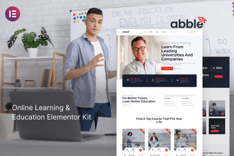 Abble – Online Learning & Education Elementor-min Abble – Online Learning & Education Elementor