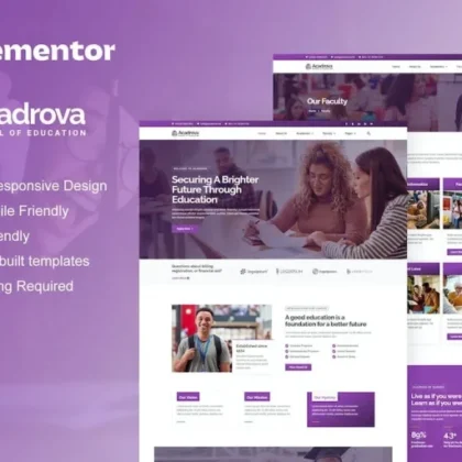 Acadrova – University & School Education Elementor Pro Template