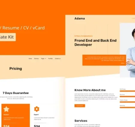 Adama – Personal Portfolio & Resume Elementor Template