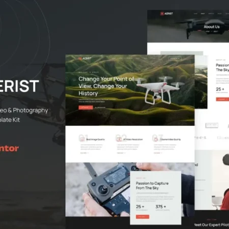 Aerist – Drone Aerial Video & Photography Elementor Template