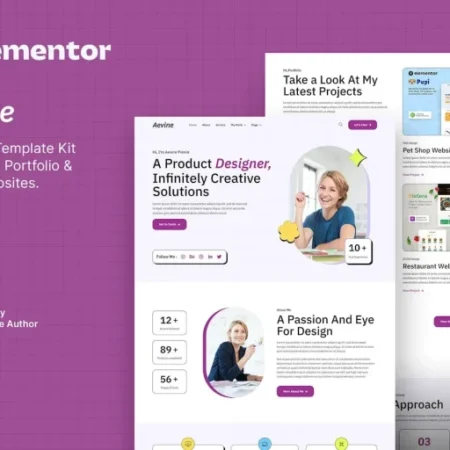 Aevine – Creative Portfolio & Agency Elementor Template