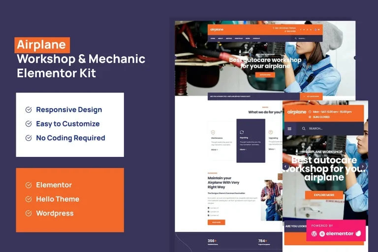 Airplane – Mechanic Workshop Elementor Template Airplane – Mechanic Workshop Elementor Template - Imagen 1