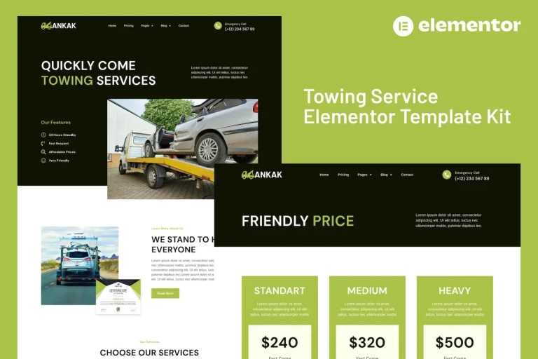 Ankak – Towing Services Elementor Pro Template Ankak – Towing Services Elementor Pro Template - Imagen 1