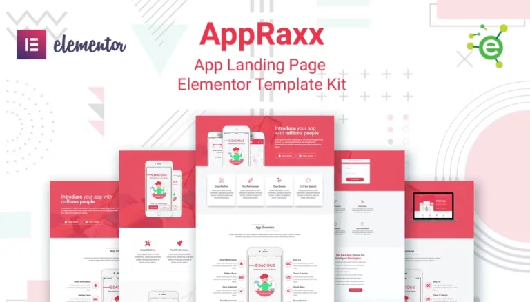AppRaxx – App Landing Page Elementor Template AppRaxx – App Landing Page Elementor Template - Imagen 1