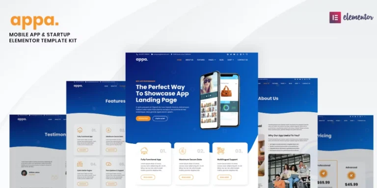Appa – Mobile App & Startup Elementor Template Appa – Mobile App & Startup Elementor Template - Imagen 1