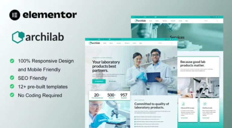 ArchiLab – Research & Laboratory Elementor Template ArchiLab – Research & Laboratory Elementor Template - Imagen 1