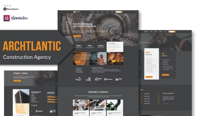 Archtlantic – Construction Agency Elementor Template Archtlantic – Construction Agency Elementor Template - Imagen 1