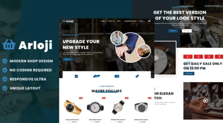 Arloji – Modern Hand Watch Shop eCommerce Elementor Template Arloji – Modern Hand Watch Shop eCommerce Elementor Template - Imagen 1