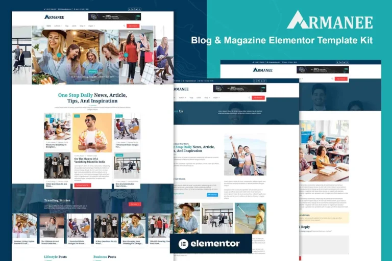 Armanee – Blog & Magazine Elementor Pro Template Armanee – Blog & Magazine Elementor Pro Template - Imagen 1