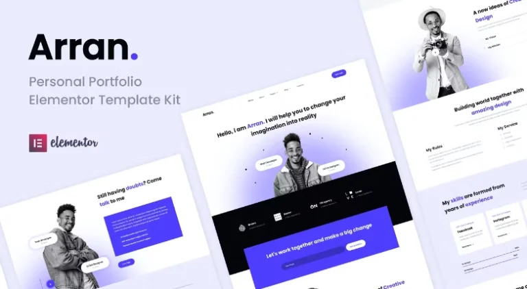 Arran – Personal Portfolio Elementor Template Arran – Personal Portfolio Elementor Template - Imagen 1