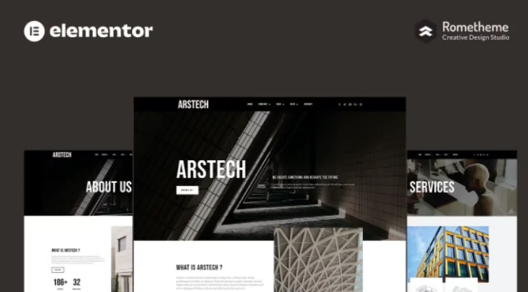 Arstech – Architecture Elementor Pro Full Site Template Arstech – Architecture Elementor Pro Full Site Template - Imagen 1