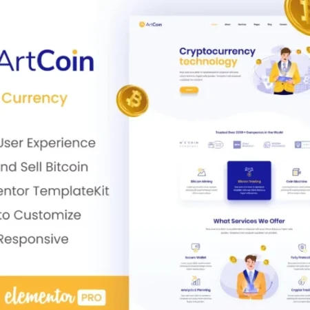 ArtCoin | Bitcoin & Cryptocurrency Elementor Template