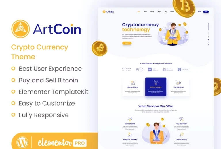 ArtCoin | Bitcoin & Cryptocurrency Elementor Template ArtCoin | Bitcoin & Cryptocurrency Elementor Template