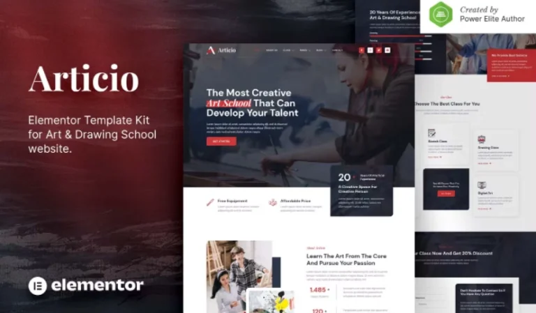 Articio – Art & Drawing School Elementor Template Articio – Art & Drawing School Elementor Template - Imagen 1