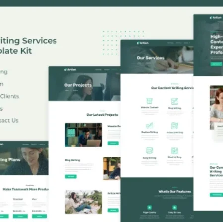 Artion | Content Copywriting Services Elementor Template