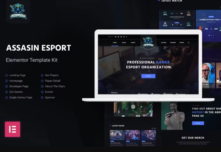 Assasin | eSport & Gaming Elementor Template Assasin | eSport & Gaming Elementor Template - Imagen 1