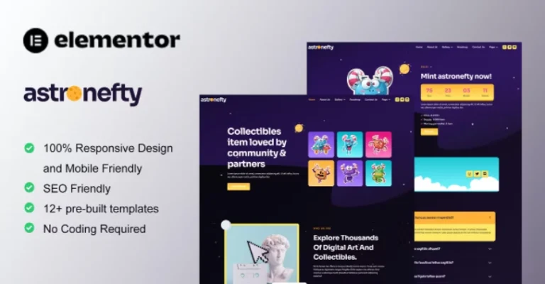 Astronefty – NFT Portfolio Elementor Template Astronefty – NFT Portfolio Elementor Template - Imagen 1