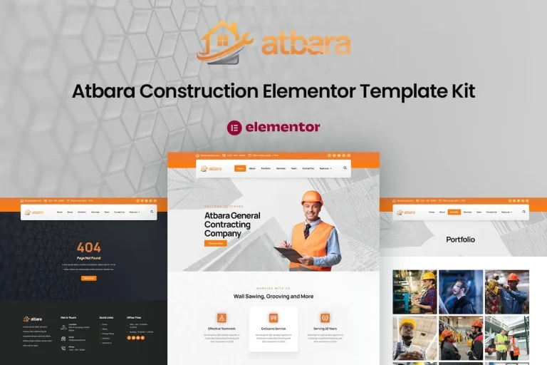 Atbara – Construction Elementor Template Atbara – Construction Elementor Template - Imagen 1