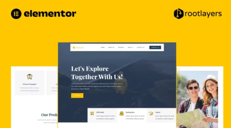 Atravel – Travel Agency Elementor Pro Full Site Templat Atravel – Travel Agency Elementor Pro Full Site Template - Imagen 1