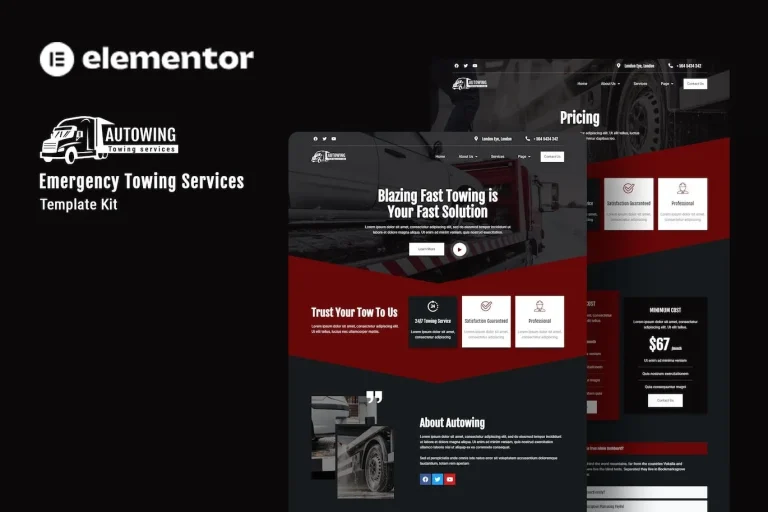 Autowing – Emergency Towing Service Elementor Template Autowing – Emergency Towing Service Elementor Template - Imagen 1