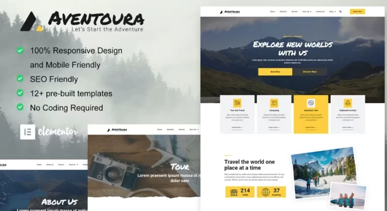 Aventoura – Travel & Tour Agency Elementor Template Aventoura – Travel & Tour Agency Elementor Template - Imagen 1