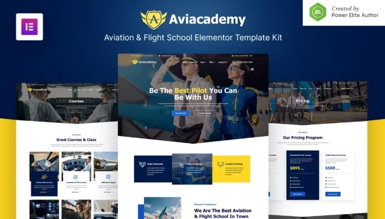 Aviacademy – Aviation & Flight School Elementor Template Aviacademy – Aviation & Flight School Elementor Template - Imagen 1