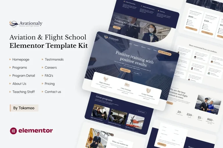 Aviationaly – Aviation & Flight School Elementor Template Aviationaly – Aviation & Flight School Elementor Template - Imagen 1