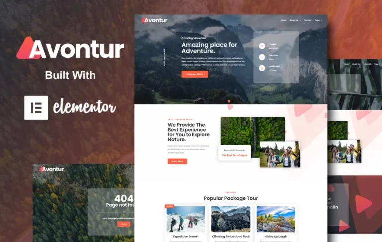 Avontur – Modern Tour & Travel Elementor Template Avontur – Modern Tour & Travel Elementor Template - Imagen 1