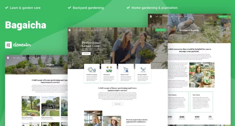 Bagaicha – Landscape & Gardening Elementor Template Bagaicha – Landscape & Gardening Elementor Template - Imagen 1