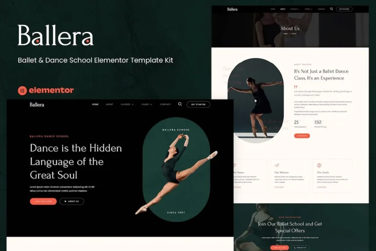 Ballera – Ballet & Dance School Elementor Template Ballera – Ballet & Dance School Elementor Template - Imagen 1