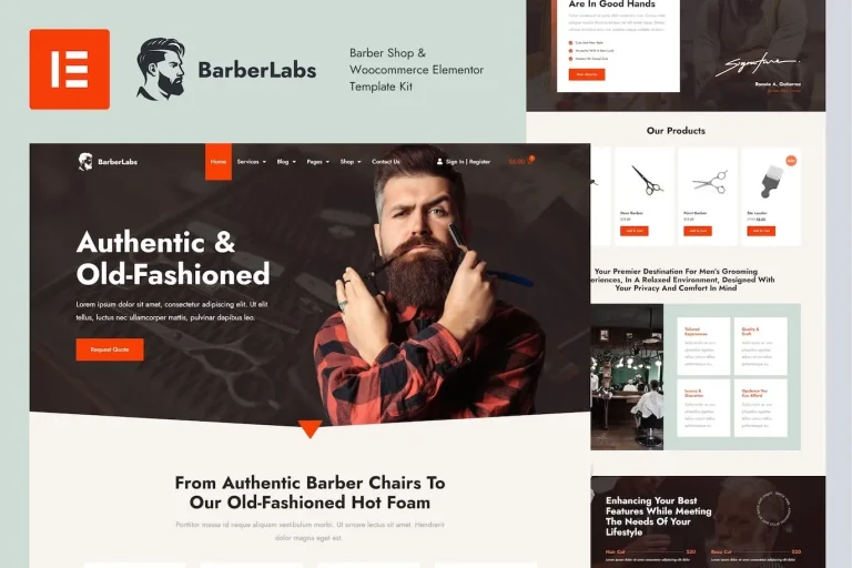 BarberLabs – Barber Shop Elementor Template BarberLabs – Barber Shop Elementor Template - Imagen 1