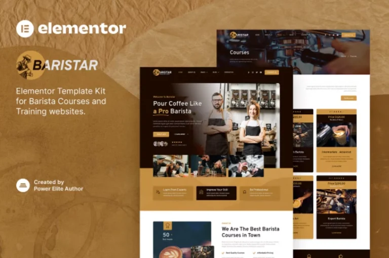 Baristar – Barista Courses & Training Elementor Template Baristar – Barista Courses & Training Elementor Template - Imagen 1
