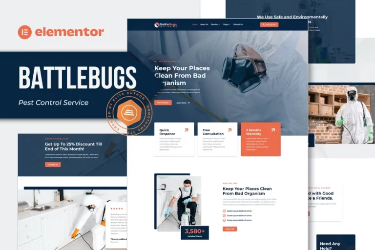 BattleBugs – Pest Control Service Elementor Template BattleBugs – Pest Control Service Elementor Template - Imagen 1