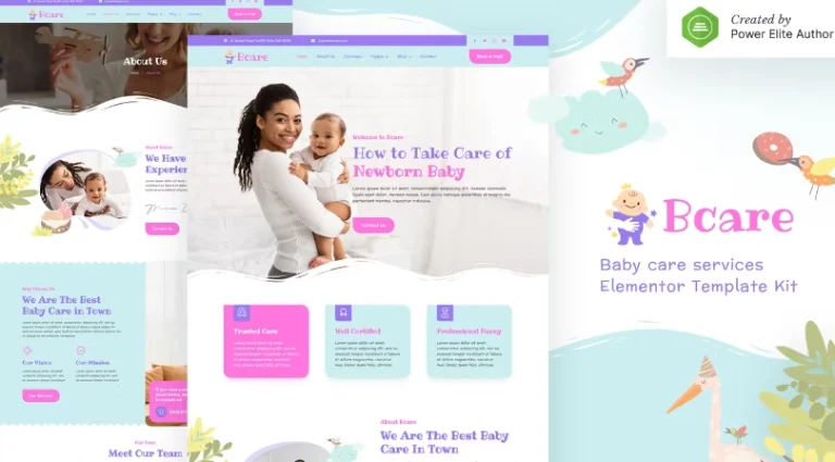 Bcare – Baby Care Services Elementor Template Bcare – Baby Care Services Elementor Template - Imagen 1