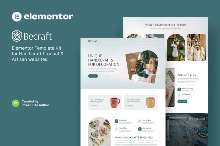 Becraft – Handicraft & Artisan Elementor Template Becraft – Handicraft & Artisan Elementor Template - Imagen 1