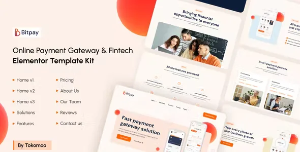 Bitpay Payment and Fintech Elementor Template Kit Bitpay Payment and Fintech Elementor Template Kit - Imagen 1