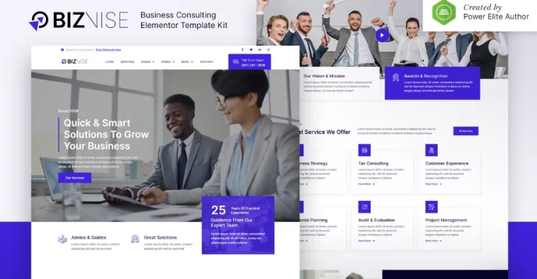 Biznise – Business Consulting Elementor Template Biznise – Business Consulting Elementor Template - Imagen 1