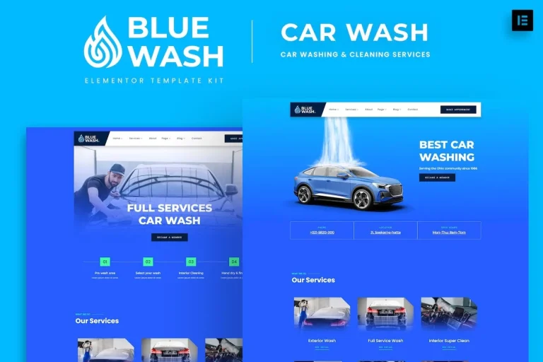 Bluewash – Car Washing & Cleaning Services Template Bluewash – Car Washing & Cleaning Services Template - Imagen 1