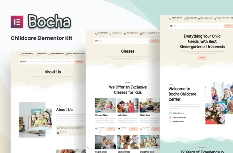 Bocha – Childcare Elementor Template Bocha – Childcare Elementor Template - Imagen 1