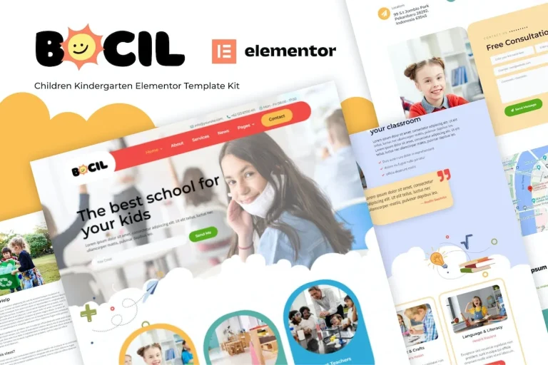 Bocil – Children Kindergarten Elementor Template Bocil – Children Kindergarten Elementor Template - Imagen 1
