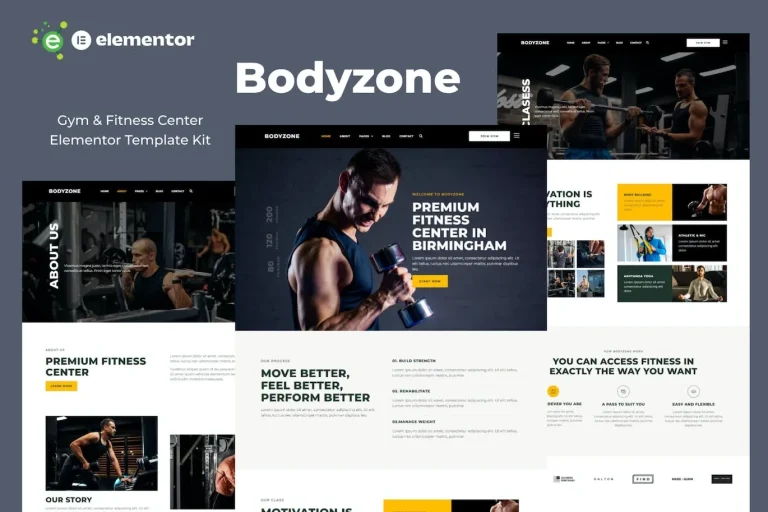 Bodyzone – Gym and Fitness Center Elementor Template Bodyzone – Gym and Fitness Center Elementor Template - Imagen 1