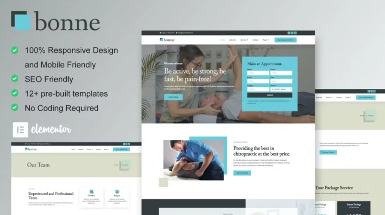 Bonne – Chiropractic & Physiotherapy Elementor Template Bonne – Chiropractic & Physiotherapy Elementor Template - Imagen 1