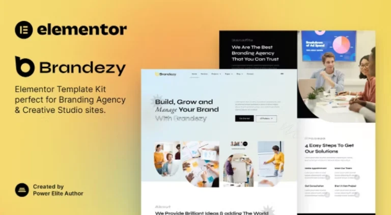 Brandezy – Branding Agency & Creative Studio Elementor Template Brandezy – Branding Agency & Creative Studio Elementor Template - Imagen 1
