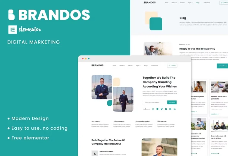 Brandos – Digital Marketing Elementor Template Brandos – Digital Marketing Elementor Template - Imagen 1
