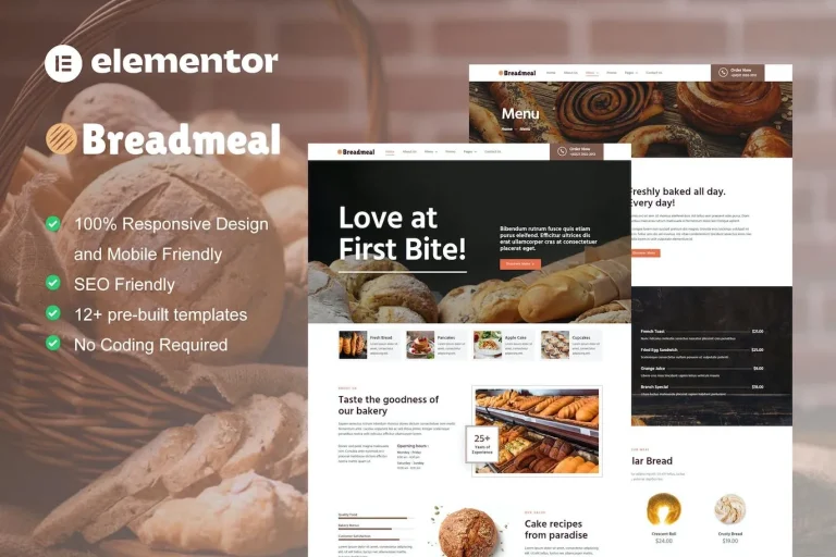 BreadMeal – Bakery & Cake Elementor Template BreadMeal – Bakery & Cake Elementor Template - Imagen 1
