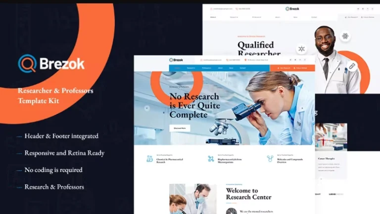 Brezok – Academic Research & STEM Elementor Template Brezok – Academic Research & STEM Elementor Template - Imagen 1