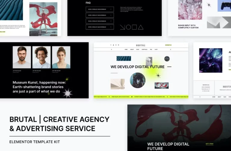 Brutal | Creative Agency & Advertising Service Elementor Template Brutal Creative Agency & Advertising Service Elementor Template - Imagen 1