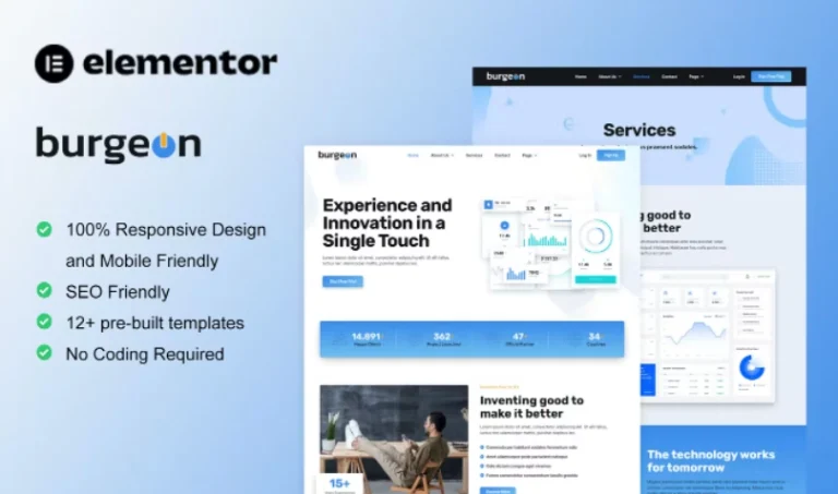Burgeon – Tech Startup Business Elementor Template Burgeon – Tech Startup Business Elementor Template - Imagen 1