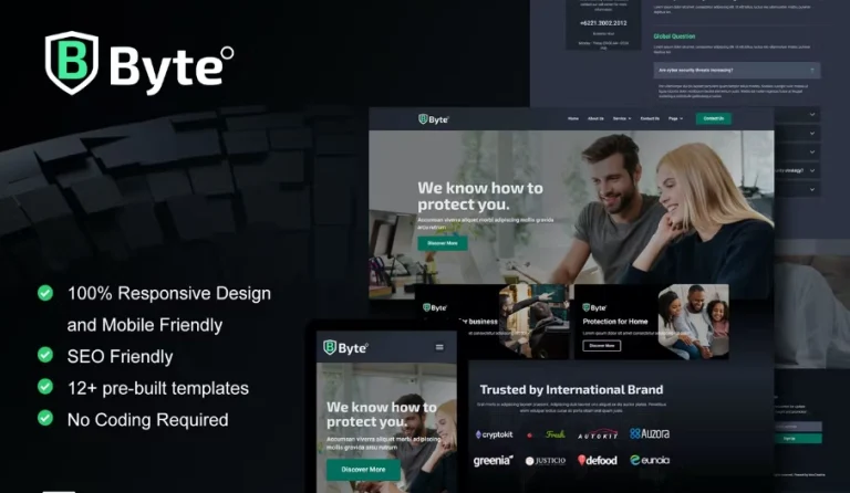 Byte – Cyber Security Business Elementor Template Byte – Cyber Security Business Elementor Template - Imagen 1
