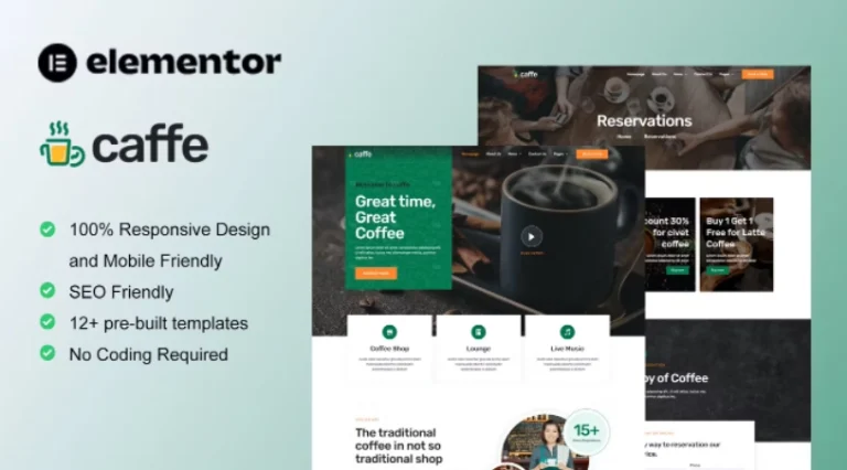 Caffe – Coffee Shop & Cafe Elementor Template Caffe – Coffee Shop & Cafe Elementor Template - Imagen 1